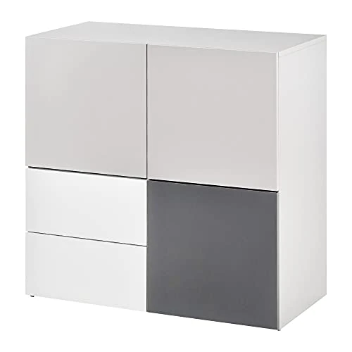 HOMCOM Armario Multiusos con Cajones y Puertas de Madera, Mueble para Salón, Dormitorio, Oficina