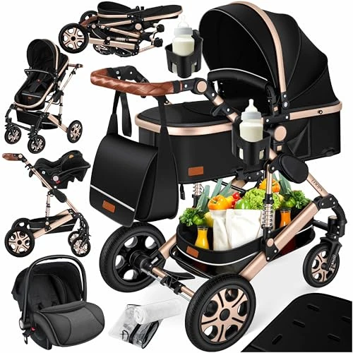 Oferta limitada: KESSER® Loops 3 in 1 Stroller combo juego completo de sillas de paseo incl. Asiento deportivo para bañera y silla de paseo, neumáticos de caucho macizo, bolso cambiador de 257.80 EUR a 176.80 EUR (ahorro 31%)