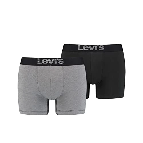 Oferta limitada: Levi's Boxer, Gris (Grey/Black), S (Pack de 2) para Hombre de 26.99 EUR a 13.50 EUR (ahorro 50%)