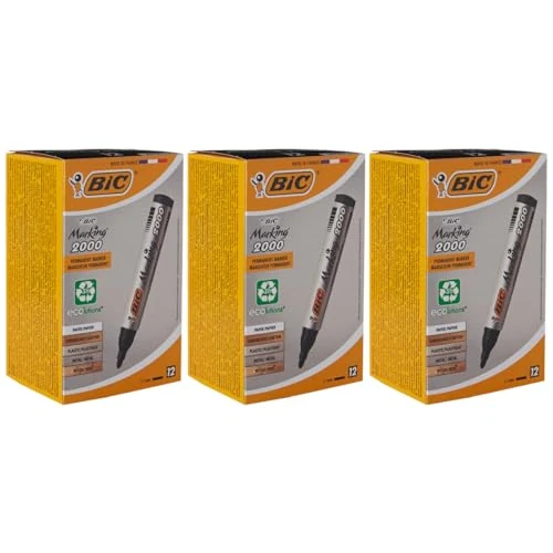 Oferta limitowana: BIC Marking 2000 ECOlutions Markery permanentne, średnia końcówka punktowa, czarna, pudełko 36 sztuk z 110.06 zł na 110.06 zł (oszczędź 0.00%)