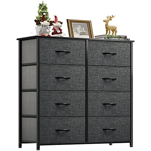 Oferta limitada: YITAHOME Cajonera de Tela, Cómoda de Tela, Unidad de Almacenamiento de Tela, con 8 cajones Extraíbles, Cómoda de para Sala de Estar, Dormitorio, habitación Infantil, Negro y Gris de 83.99 EUR a 49.49 EUR (ahorro 41%)
