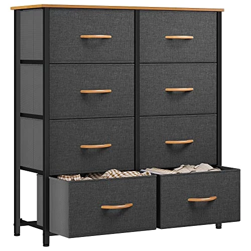Offre limitee: YITAHOME Commode pour Chambre à Coucher d'enfant, Commode à 7 Tiroirs en Tissu Meuble de Rangement avec Dessus en Bois et Grand Espace de Rangement , Salon, Gris foncé de 83.99 EUR a 48.72 EUR (economie 42%)
