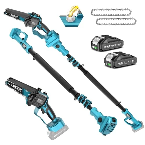 Seesii Tronçonneuse avec batterie 8000mAh