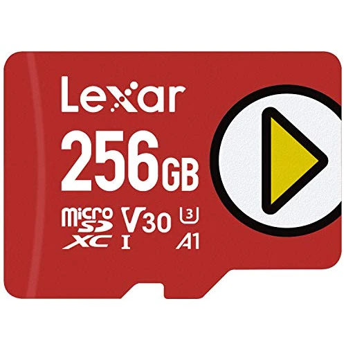 Lexar PLAY 256GB Micro SD Kaart, microSDXC UHS-I Geheugenkaart, Tot 150 MB/s Lezen, Compatibel met Nintendo Switch, Draagbare Gaming-apparaten, Smartphone en Tablet (LMSPLAY256G-BNNAG)