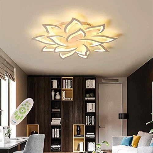 Offerta a tempo: Yuanfenghua Lampada da soffitto a LED, dimmerabile, per soggiorno con telecomando per cambiare colore, moderna - 25% da 155.94 € a 117.28 €