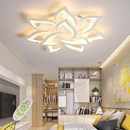 Oferta limitowana: Lampa sufitowa LED, ściemniana, lampa do salonu z pilotem zdalnego sterowania, zmiana kolorów, do sypialni, nowoczesne oświetlenie sufitowe, żyrandol, ściemnianie, 10 głowic, Ø 85 cm z 555.99 zł na 555.99 zł (oszczędź 0.00%)