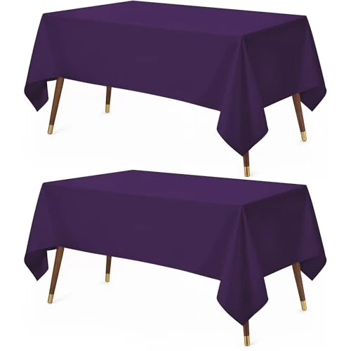 Limited-time offer: Utopia Kitchen Rectangle Table Cloth 2 Pack [60x102 Inches, Purple] | Tablecloth Machine Washable, Polyester Table Cover for Dining, Buffet Parties, Picnics, Events, Weddings and Restaurants from $21.99 to $21.99 (save 0.00%)