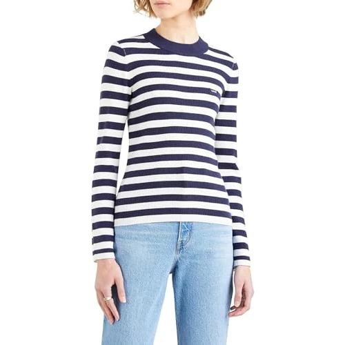 Tijdelijke aanbieding: Levi's Crew Rib Sweater Sweatshirt Vrouwen, Oreo Cookie Multi, L van 51.52 EUR naar 51.52 EUR (korting 0%)