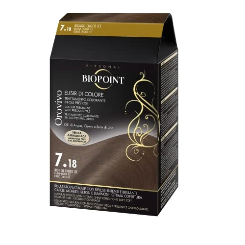 Biopoint Orovivo - Elisir di Colore, Set Tinta Capelli in Olio Senza Ammoniaca, Azione Nutriente e Illuminante, Dona un Colore Intenso e Brillante, 142 ml