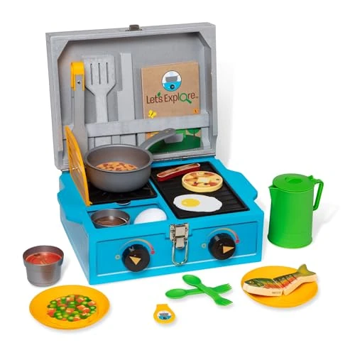 Offerta a tempo: Melissa & Doug Let's Explore - Set da Gioco Cucinare all’Aperto, Giochi in Legno, Giochi Bambini 3 + Anni, Apprendimento Creativo, Montessori, Gioco di Finzione, Regalo per Bambina e Bambino - 9% da 22.67 € a 20.61 €