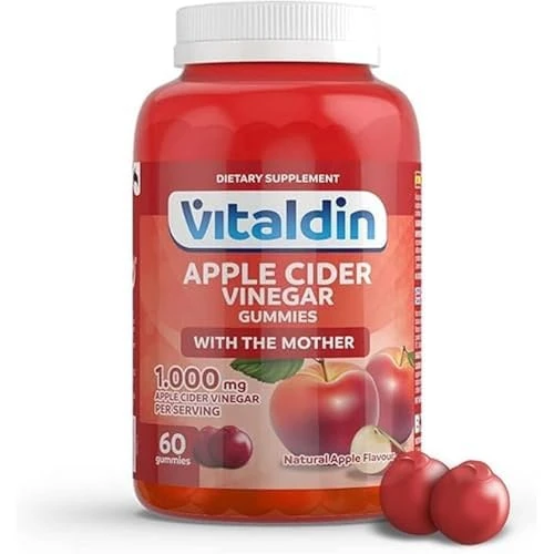 Offre limitee: VITALDIN Apple Cider Vinegar Gummies – 1.000 mg par dose – 60 Gommes (pour 1 mois); Vinaigre de Cidre de Pomme avec Vitamine B12 et Acide Folique – Superaliment Detox – Vegan & Sans Gluten de 12.50 EUR a 7.71 EUR (economie 38%)