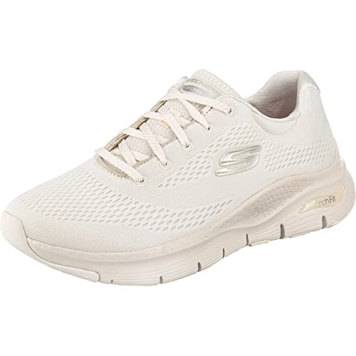 Skechers Damen Arch Fit Big Appeal Sneaker, Off White Mesh Trim, 36 EU