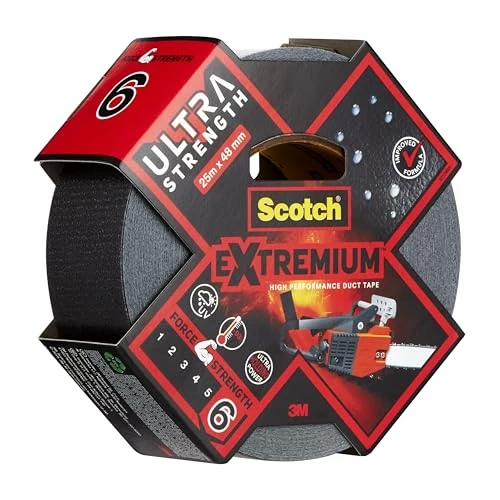 Limited-time offer: Scotch Extremium Ultra High performance Duct Tape, 25 m x48 mm - ULTRA-Strong, Instant Adhesion, Ideal for the Toughest Repairs, even Metal, Water and UV Resistant, Hand Tearable from 11.93 £ to 11.93 £ (save 0.00%)
