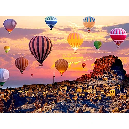 Vicloon 1000 Piece Jigsaw Puzzles, Hot Air Balloon Puzzles for Adults and Teenagers, Puzzle Sets for Challenging Puzzle Game and Family Play (70x50cm)
