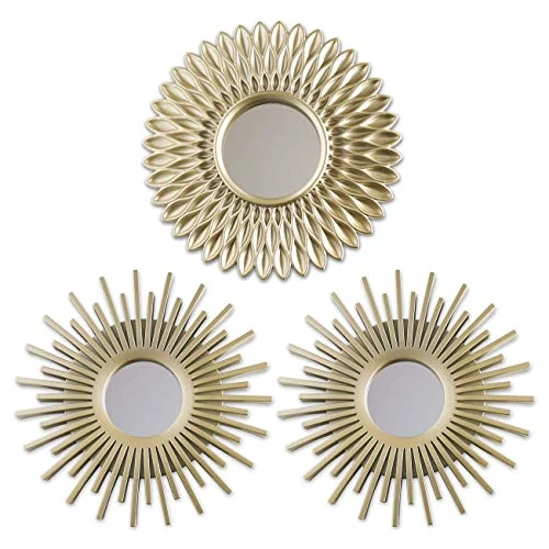 Offerta a tempo: BONNYCO Specchio da Parete 3 Pezzi. Specchio Rotondo da Parete per Decorazioni Casa, Camera Letto e Soggiorno. Specchiera Dorato Decorativo Appendere, Idee Regalo Originali Donna, Mamma Compleanno - 25% da 20.00 € a 14.99 €