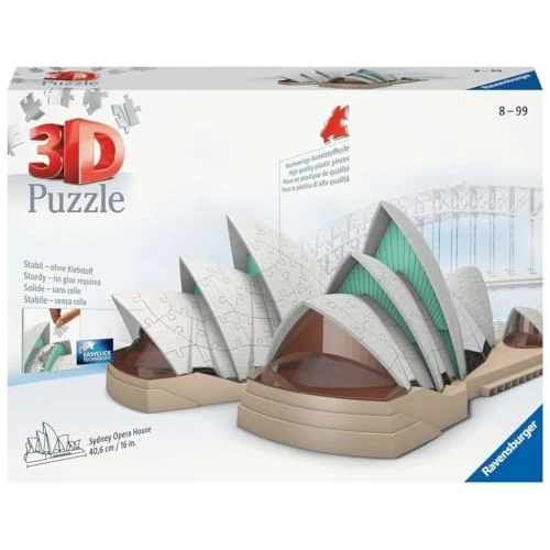 Offerta a tempo: Ravensburger - Puzzle 3D, Sydney Opera House, Puzzle per Adulti e Ragazzi 8+ Anni, Idea Regalo, Modellismo, 216 Pezzi - 50% da 59.99 € a 30.04 €