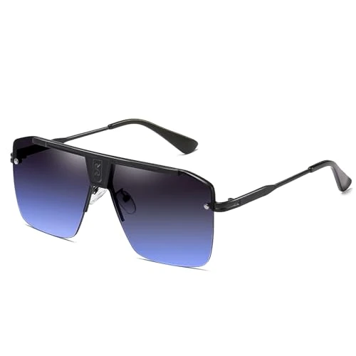 Oferta limitada: SHEEN KELLY Gafas de sol retro de gran tamaño para hombres y mujeres Gafas de sol cuadradas sin montura Gafas de sol con parte superior plana Vintage de 16.98 EUR a 11.03 EUR (ahorro 35%)