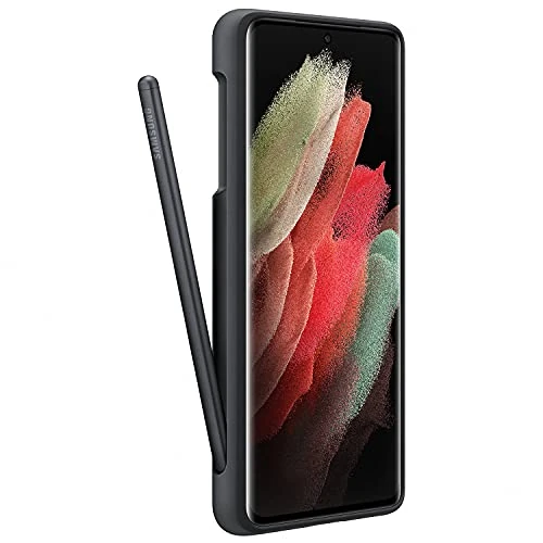 Samsung Siliconen smartphonehoes EF-PG99P met S-pen voor Galaxy S21 Ultra/Galaxy S21 Ultra 5G mobiele telefoonhoes, siliconen beschermhoes, schokbestendig, slank en grippy, zwart