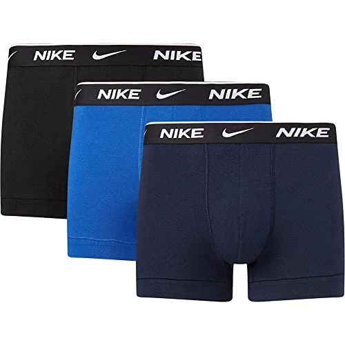 Tijdelijke aanbieding: Nike Everyday Cotton Stretch Trunks 3Pk voor heren Obsidian/Game Royal/Black XL van 28.65 EUR naar 28.65 EUR (korting 0%)