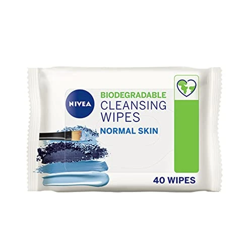 NIVEA 3in1 Refreshing Cleansing Wipes Normal Skin and Combination Skin (40 Sheets), Plant-Based Makeup Remover Face Wipes, Gentle Yet Effective Makeup Removal
