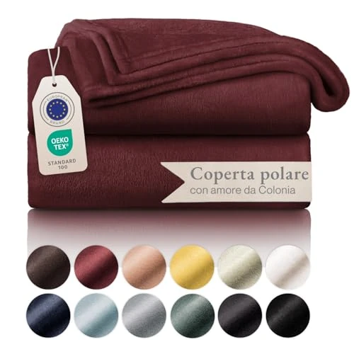 Blumtal Cosy Fleece Blanket - Super Fluffy and Thick Throws for sofas, Dark Red Throw Blanket - Double Size, 200 x 150 cm