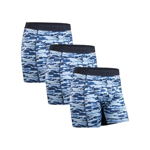 Oferta limitada: DANISH ENDURANCE Calzoncillos Hombre Boxer Deportivos, Ajustados y Transpirables, Ropa Interior Deportiva Hombre, Pack de 3, Azul Camuflaje, L de 36.95 € a 19.95 € (ahorro 46.01%)