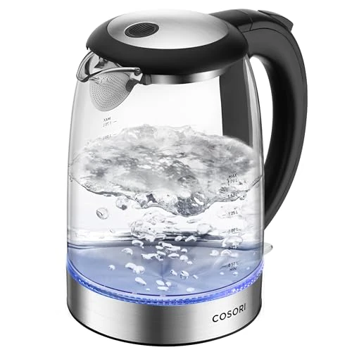 Offerta a tempo: Cosori Bollitore Elettrico in Vetro 1,7 Litri, Senza Plastica, 2200 W - 0.00% da 25.99 € a 25.99 €
