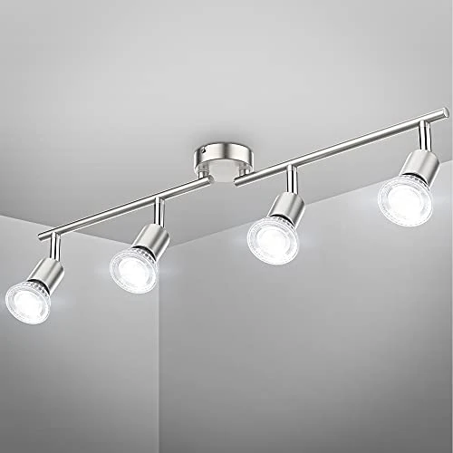 Offerta a tempo: B.K.Licht Faretti da soffitto orientabili, include 4 lampadine GU10, luce calda, 4x 2,9W, 4x 260Lm, Plafoniera nera per soggiorno - 13% da 39.99 € a 34.99 €