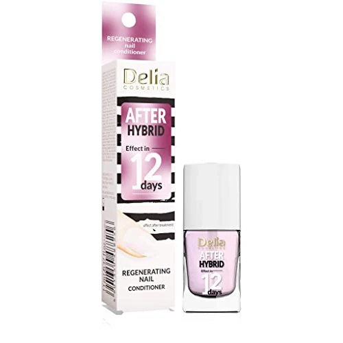 Delia Cosmetics - Après-shampoing pour ongles - Après manucure hybride - Nourrissant régénérant reconstructeur - Ongles lisses et brillants - Résultat express 12 jours - 11 ml