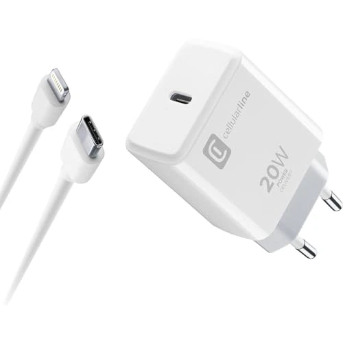 Tijdelijke aanbieding: Cellularline | Oplader | USB-C oplader 20 W voor het opladen met maximale snelheid van iPhone 8 en hoger met USB-C naar Lightning-kabel van 30.24 € naar 30.24 € (0.00% korting)