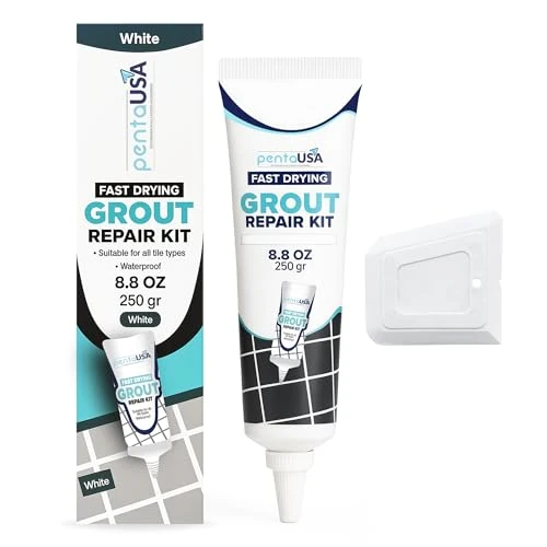 Offerta a tempo: Riparazione Fughe Piastrelle - Tubetto Riempitivo Ripara e Rinnova, Malta per Piastrelle, Asciugatura Rapida + Raschietto, Stucco inodore - 250gr (Bianco) - 5% da 19.99 € a 18.99 €