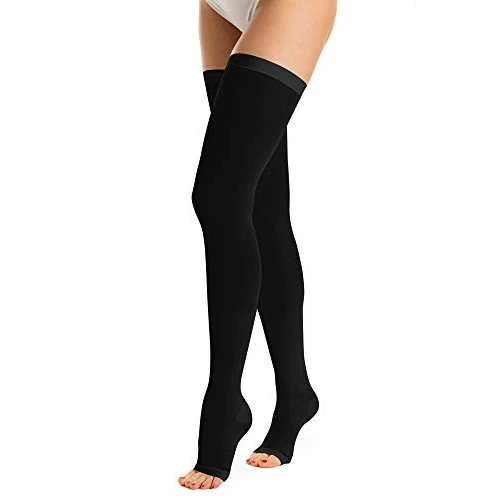 RelaxSan Antiembolism M0370A (1 Paar - Zwart, M) Open-teen anti-embolie stay-ups - K1-18-23 mmHg