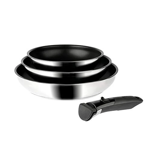 Offerta a tempo: SITRAM 713510 Set 3 padelle Sitramovible ARPEGE in acciaio inox Ø 20-24-28 cm - Rivestimento interno nero PFOA free - Manico removibile SITRAMOVIBLE - Tutte le fonti di calore compresa induzione - 12% da 59.59 € a 52.39 €