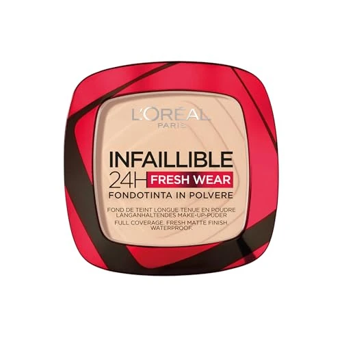 Offerta a tempo: L'Oréal Paris Fondotinta in Polvere Fresh Wear 24H, Formula A Lunga Tenuta, Alta Coprenza Matte e Pelle Opacizzata, Leggero sulla Pelle, Infaillible, Tonalità: 20 Ivory, 9g - 24% da 18.99 € a 14.50 €