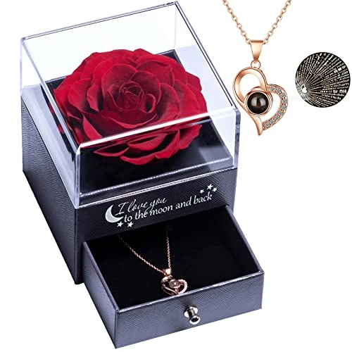 Oferta limitada: Yamonic Rosa Eterna Regalos Originales para Mujer,Rosa Eterna Natural Preservada con Collar Regalo Mujer,Flore Preservada Regalos Madres Regalo Navidad San Valentin Dia de la Madre Cumpleaños de 29.99 € a 29.99 € (ahorro 0.00%)
