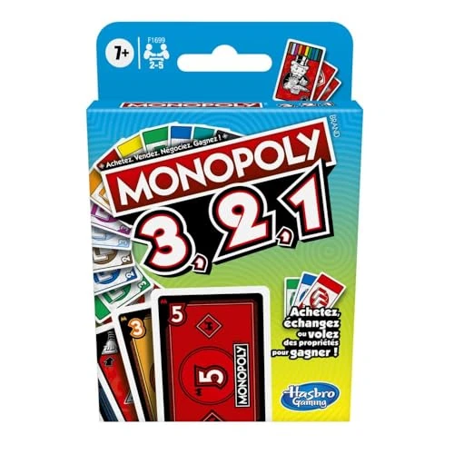 Monopoly Bid Game, Quick-Playing Card Game For 4 Players, Game For Families and Kids Ages 7 and Up