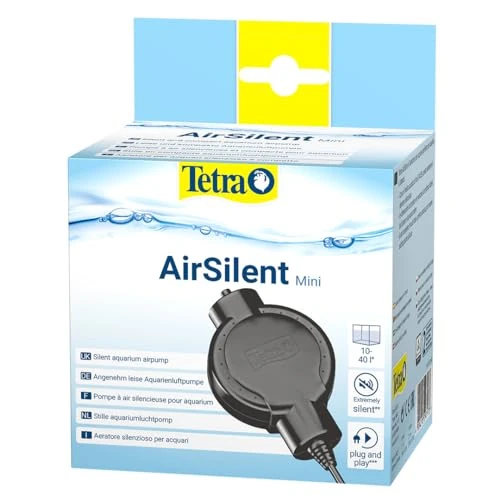 Offerta a tempo: Tetra AirSilent Mini - Aeratore per acquari Silenzioso e Compatto, Set Completo Dotato di Pietra porosa, 10 a 40 Litri - 5% da 30.90 € a 29.49 €