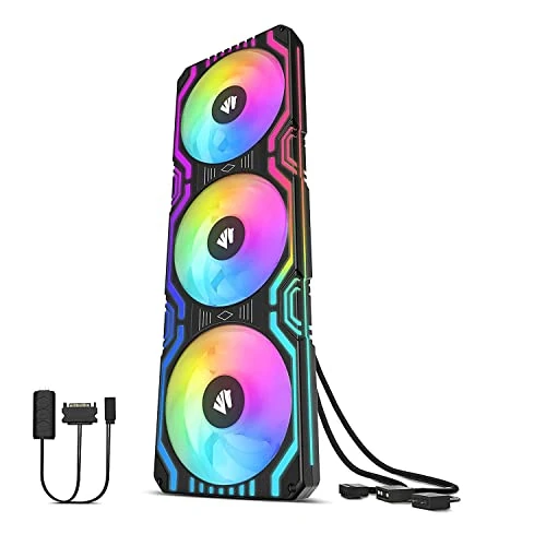 Offerta a tempo: AsiaHorse Ventola per PC 3 in 1,Ventola per PC ARGB da 3 * 120 mm con 56 LED indirizzabili,Ventola del case della CPU con controllo PWM,Ventola di raffreddamento per computer, 800-1800 RPM, Nero - 67% da 48.99 € a 15.99 €