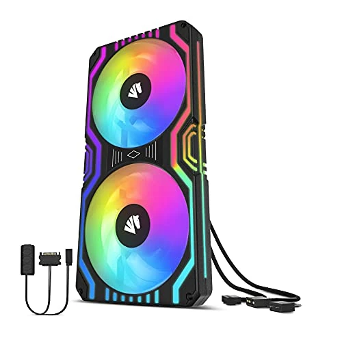 Offerta a tempo: AsiaHorse Ventola per PC 2 in 1,Ventola per PC ARGB da 2 * 120 mm con 48 LED indirizzabili,Ventola del case della CPU con controllo PWM,Ventola di raffreddamento per computer, 800-1800 RPM, Nero - 56% da 34.19 € a 14.99 €