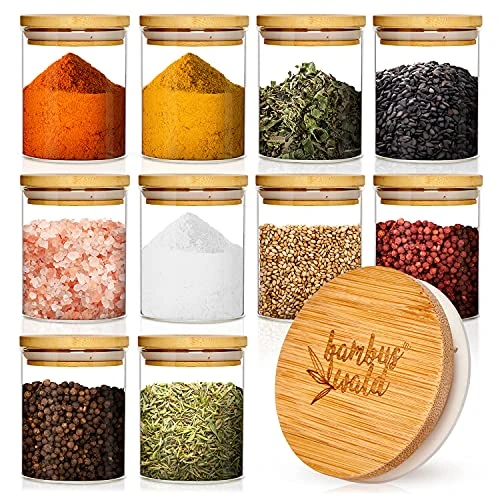 Oferta limitada: bambuswald© juego de 10 tarros de especias cada uno de 150ml de volumen | tarro de especias con tapa hermética de bambú de 52.99 € a 52.99 € (ahorro 0.00%)