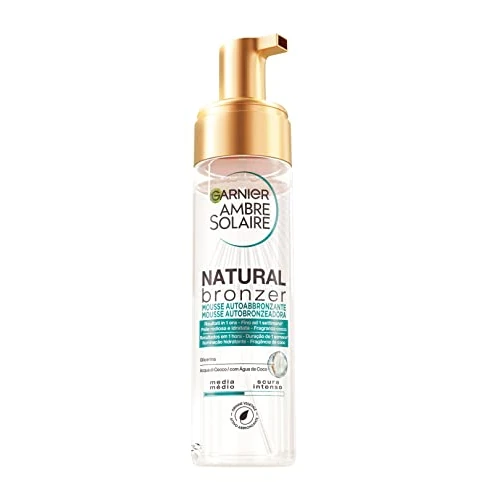 Garnier Ambre Solaire Zelfbruiningsmousse, natuurlijke bronzer, gezicht en lichaam, voor een natuurlijke bruining tot een week, veganistische formule, verrijkt met vochtinbrengend kokoswater
