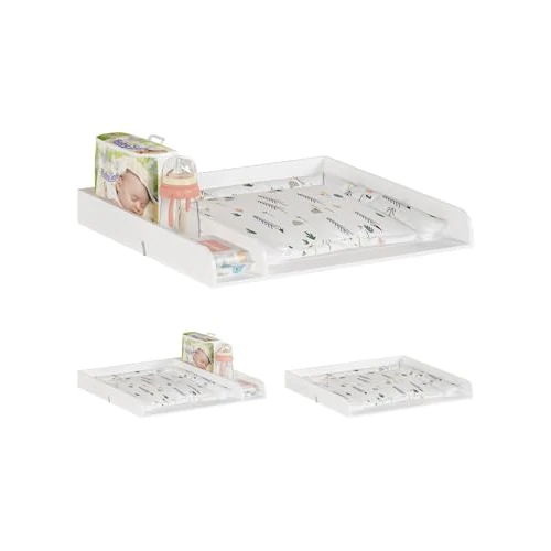 Oferta limitowana: WOLTU Drewniana nakładka do przewijaka, nakładka do stołu przewijającego, komody do przewijania z przegródką, głębokość 48 cm, biała z 199.99 zł na 199.99 zł (oszczędź 0.00%)