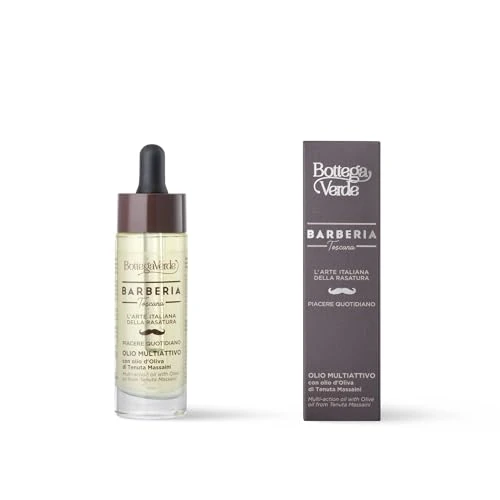 Offerta a tempo: Bottega Verde - Olio Multiattivo, Barberia Toscana, 30 ml, Disciplina la Barba, Idrata la Pelle, con Olio d'Oliva di Tenuta Massaini - 53% da 22.00 € a 10.44 €