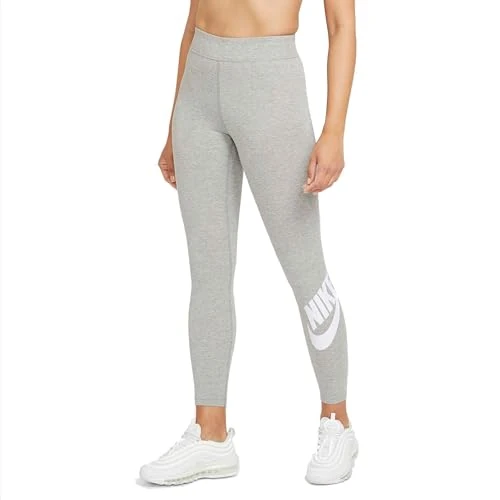 Nike Mujer Leggings, Dk Grey Heather/(White), M