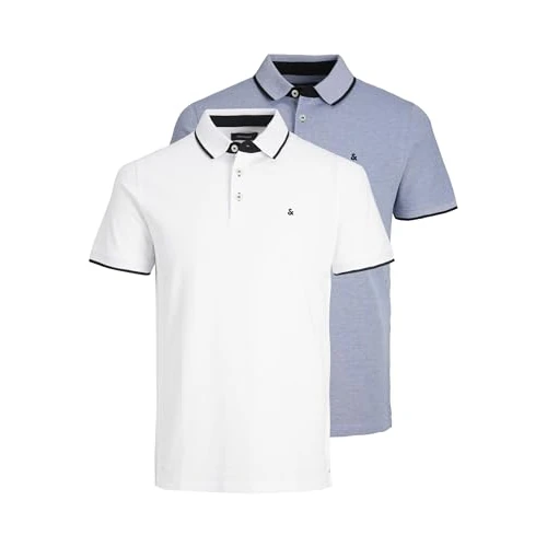 Tijdelijke aanbieding: Mann JACK & JONES + Pas Polo Shirt JJEPAULOS Uni Zomer Blouse Kortmouwse Pique Katoen Grote Maat van 44.56 EUR naar 23.17 EUR (korting 48%)