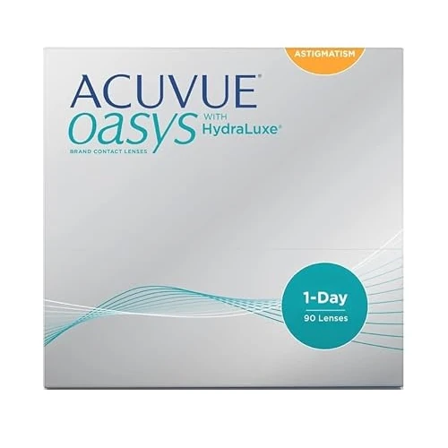 ACUVUE OASYS 1-Day per astigmatismo; Lenti a contatto giornaliere; visione chiara e stabile per tutto il giorno,comfort elevato;-3.00 diottrie; Cilindro -1.75 ; Asse 140 ; BC 8.5; DIA 14.30; 90 lenti