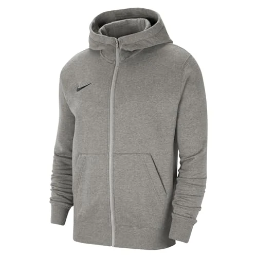 NIKE Kid Y Nk Flc Park20 Fz Hoodie Sweatshirt, Dk Grey Heather, 8-9 Years UK