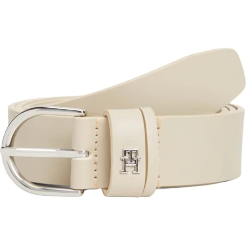 Offerta a tempo: Tommy Hilfiger Donna Cintura Essential Effortless 3,0 con Fibbia ad Ardiglione, Beige (Sugarcane), 80 cm - 48% da 89.62 € a 46.67 €
