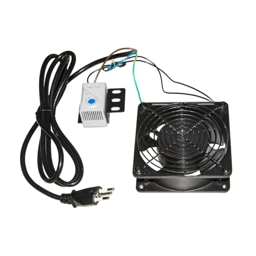 Offre limitée : Ventilateur universel 220 volts 120 x 120 mm pour armoires rack avec thermostat et câble d'alimentation de 40.27 € à 40.27 € (0.00% de remise)