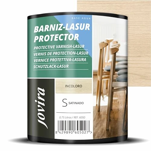 Offerta a tempo: JOVIRA PINTURAS Vernice - Lasur protettiva satinato a base d'acqua. Protegge, decora e impreziosisce tutti i tipi di legno. (750 Millilitri, Incolore). F-38 - 0.00% da 31.45 € a 31.45 €